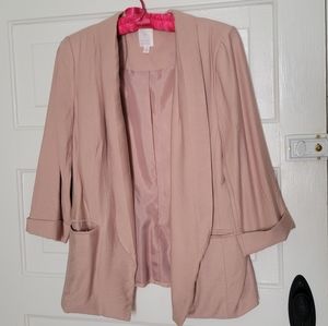 Lauren Conrad pale pink open blazer